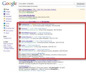Les résultats Google Adresses se placent avant les résultats naturels