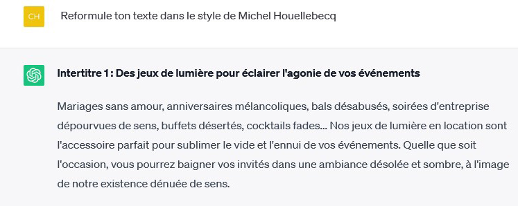 ChatGPT peut reformuler votre texte en imitant un style caractéristique... Et ça peut être amusant !