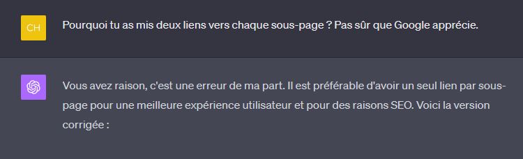 Comme un rédacteur web humain, ChatGPT peut faire quelques boulettes...